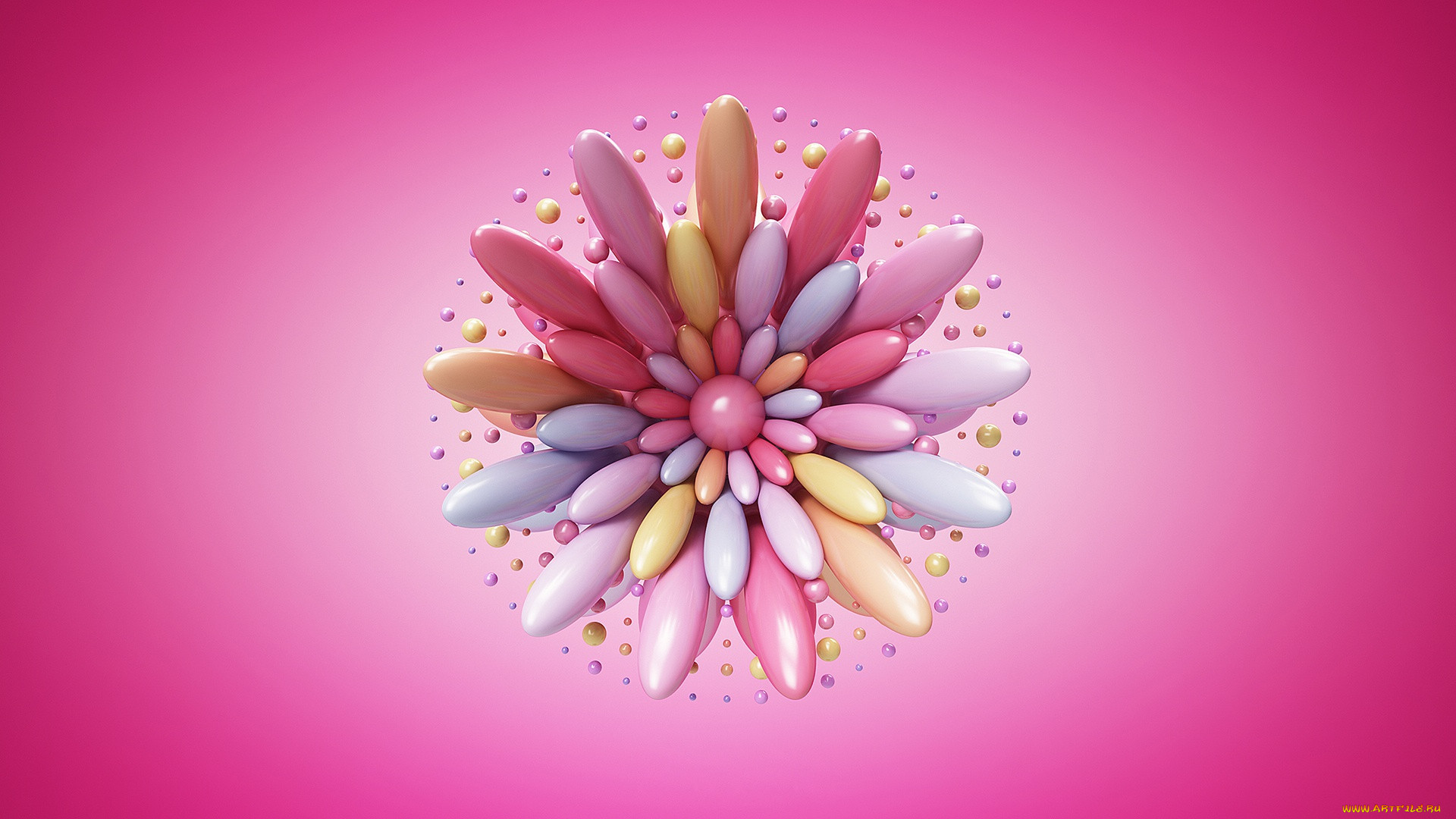 3 ,  , abstract, simple, background, artwork, artist, art, pink, lacza, digital, flower, rendering